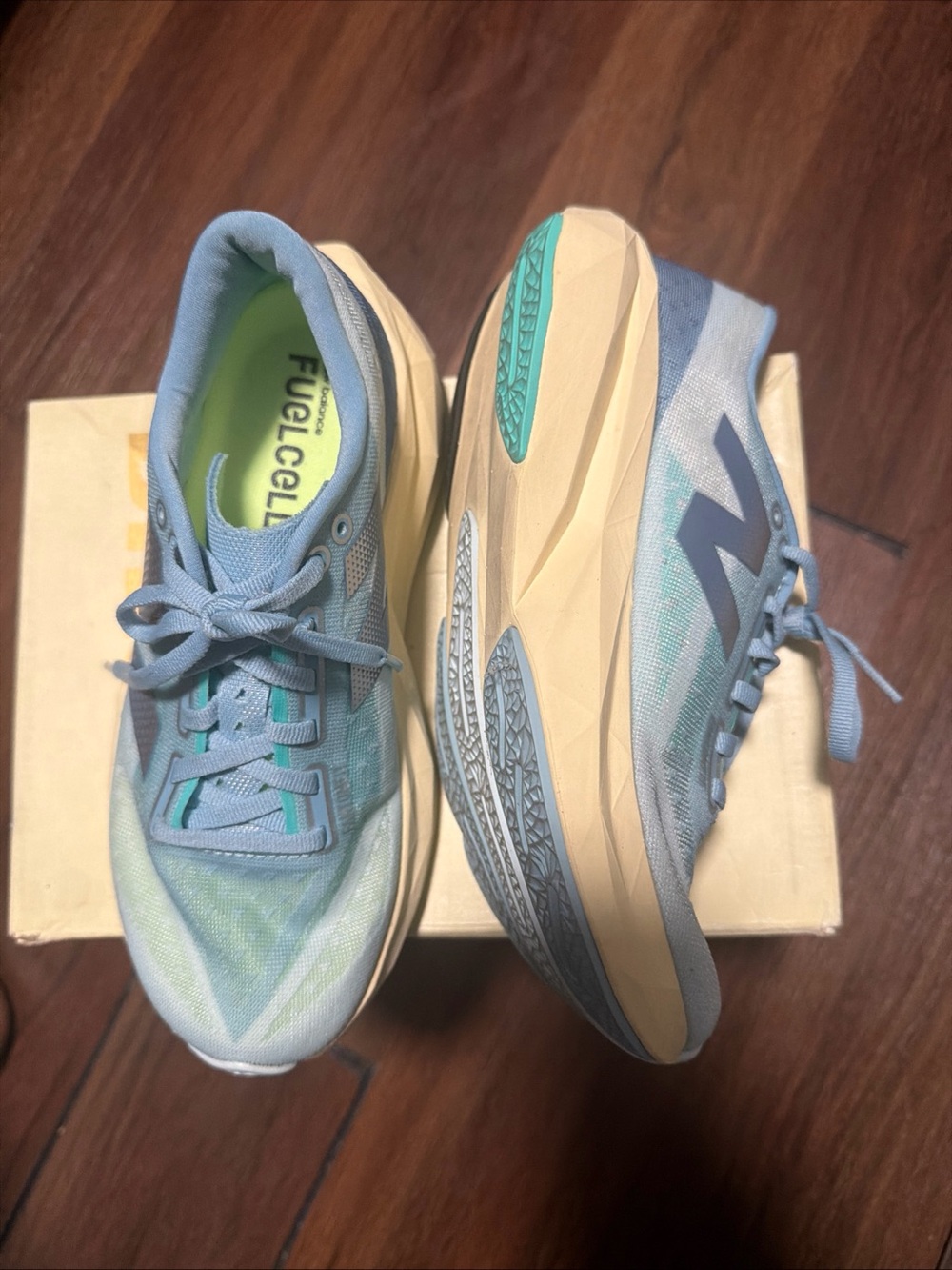 New Balance FuelCell Rebel v4 Quarry Heron Blue Women Sz 6.5